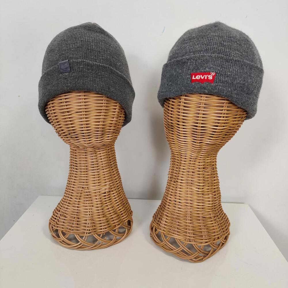 Bench and Levi's Gray Beanie Hats Winter Unisex